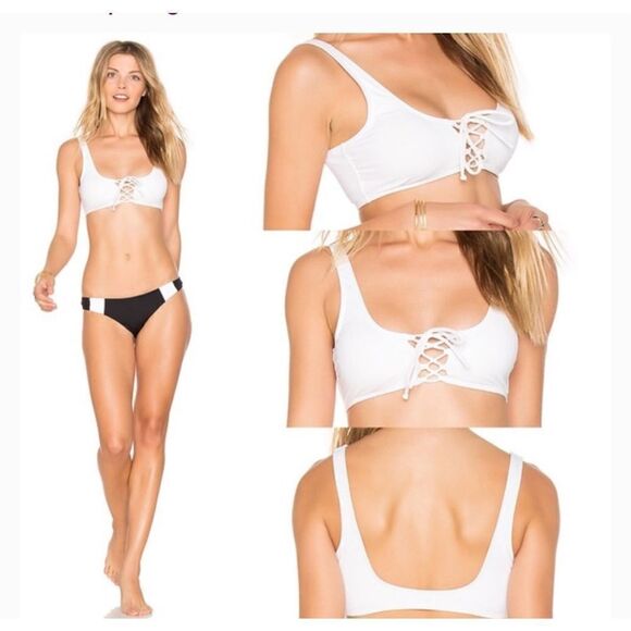 Anthropologie x L*Space Romi Lace-Up Bikini Top size M - Picture 6 of 7